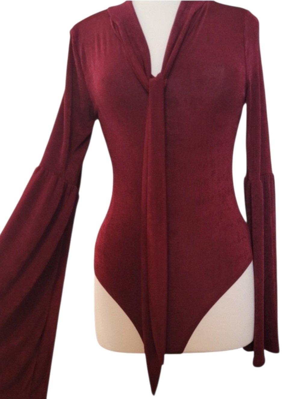 New Peach Love Bordeaux Red Body Suit